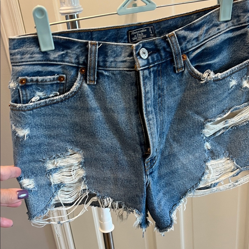 Abercrombie Distressed Blue Denim Women's Shorts